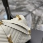 Replica Saint Laurent Envelope Small Bag In Mix Matelassé Grain De Poudre Embossed Leather - White - Women