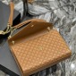 Replica Saint Laurent Classic Monogram Envelope Satchel Mixed Matelasse Leather Large Brown 2171931