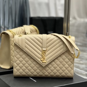 Yves Saint Laurent Bags | Ysl Saint Laurent Envelop Monogram Leather Bag | Color: Tan | Size: Os | Temmeytj's Closet