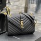 Replica Saint Laurent Classic Monogram Envelope Satchel Matelasse Chevron Leather Large Black