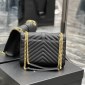 Replica Saint Laurent Classic Monogram Envelope Satchel Matelasse Chevron Leather Large Black