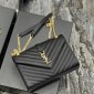 Replica Saint Laurent Classic Monogram Envelope Satchel Matelasse Chevron Leather Large Black