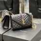 Replica Saint Laurent Small Ysl Monogram Leather Satchel Bag, Black, Women's, Handbags & Purses Satchels