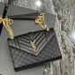 Replica Saint Laurent Small Envelope In Mix Matelassé Leather - Black - Women