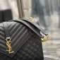 Replica Saint Laurent Classic Monogram Envelope Satchel Mixed Matelasse Leather Large Black