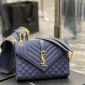 Replica SAINT LAURENT - Envelope Medium Quilted Textured-leather Shoulder Bag - Blue - One size - Net a Porter