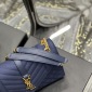 Replica SAINT LAURENT - Envelope Medium Quilted Textured-leather Shoulder Bag - Blue - One size - Net a Porter