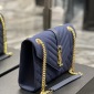 Replica SAINT LAURENT - Envelope Medium Quilted Textured-leather Shoulder Bag - Blue - One size - Net a Porter