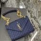 Replica SAINT LAURENT - Envelope Medium Quilted Textured-leather Shoulder Bag - Blue - One size - Net a Porter