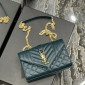 Replica Envelope leather crossbody bag Saint Laurent Green in Leather - 19701465