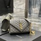 Replica Saint Laurent Triquilt Medium Ysl Monogram Grain De Poudre V Flap Satchel Bag, Storm, Women's, Handbags & Purses Satchels