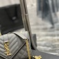 Replica Saint Laurent Triquilt Medium Ysl Monogram Grain De Poudre V Flap Satchel Bag, Storm, Women's, Handbags & Purses Satchels