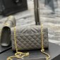 Replica Saint Laurent Triquilt Medium Ysl Monogram Grain De Poudre V Flap Satchel Bag, Storm, Women's, Handbags & Purses Satchels