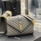 Replica Saint Laurent Triquilt Medium Ysl Monogram Grain De Poudre V Flap Satchel Bag, Storm, Women's, Handbags & Purses Satchels