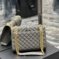 Replica Saint Laurent Triquilt Medium Ysl Monogram Grain De Poudre V Flap Satchel Bag, Storm, Women's, Handbags & Purses Satchels