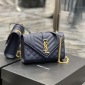 Replica SAINT LAURENT - Envelope Medium Quilted Textured-leather Shoulder Bag - Blue - One size - Net a Porter