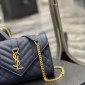 Replica SAINT LAURENT - Envelope Medium Quilted Textured-leather Shoulder Bag - Blue - One size - Net a Porter