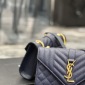 Replica SAINT LAURENT - Envelope Medium Quilted Textured-leather Shoulder Bag - Blue - One size - Net a Porter