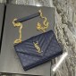 Replica SAINT LAURENT - Envelope Medium Quilted Textured-leather Shoulder Bag - Blue - One size - Net a Porter