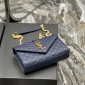 Replica SAINT LAURENT - Envelope Medium Quilted Textured-leather Shoulder Bag - Blue - One size - Net a Porter