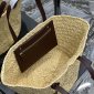 Replica Banana Republic XL 22inWx18inH 100% Straw Tote With Brown Leather Handles EUC