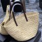 Replica Banana Republic XL 22inWx18inH 100% Straw Tote With Brown Leather Handles EUC