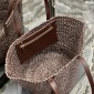 Replica NWT LIz Claiborne Large Dark Brown Straw Shoulder Tote Handbag