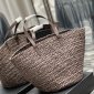 Replica NWT LIz Claiborne Large Dark Brown Straw Shoulder Tote Handbag