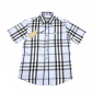 Replica short-sleeve check silk shirt