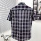 Replica Burberry X Gosha Rubchinskiy Navy Cotton Check Logo Boxy Shirt