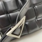 Replica Bottega Veneta Cassette Crossbody Bag Padded Maxi Intrecciato Leather Black 1466661