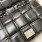 Replica Bottega Veneta Cassette Chain Crossbody Bag Padded Maxi Intrecciato Leather Black 1138207