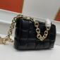 Replica JAYLEY Navy Eco Leather Cross Woven Clutch Bag with Gold Chain