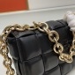 Replica JAYLEY Navy Eco Leather Cross Woven Clutch Bag with Gold Chain