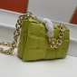 Replica BOTTEGA VENETA Lambskin Maxi Intrecciato Padded Chain Cassette Crossbody Bag Kiwi