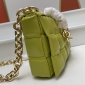 Replica BOTTEGA VENETA Lambskin Maxi Intrecciato Padded Chain Cassette Crossbody Bag Kiwi