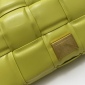 Replica BOTTEGA VENETA Lambskin Maxi Intrecciato Padded Chain Cassette Crossbody Bag Kiwi