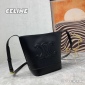 Replica CELINE Smooth Calfskin Triomphe Small Bucket Bag Black 1115428 | FASHIONPHILE