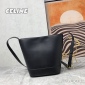 Replica CELINE Smooth Calfskin Triomphe Small Bucket Bag Black 1115428 | FASHIONPHILE