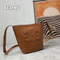 Replica Celine Bucket Bag Small Triomphe Embroidery Tan in Smooth Calfskin Leather with Gold-tone - US