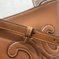 Replica Celine Bucket Bag Small Triomphe Embroidery Tan in Smooth Calfskin Leather with Gold-tone - US