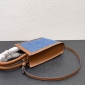 Replica Mini Vertical Cabas Celine in DENIM WITH CELINE ALL-OVER print - Navy / Tan | CELINE