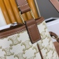 Replica Small Bucket in Triomphe Canvas and calfskin - Tan | CELINE