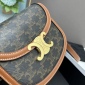 Replica CELINE Triomphe Canvas 2023 SS Monogram Casual Style Calfskin Canvas Lambskin Elegant Style (110962BZ4.04LU)