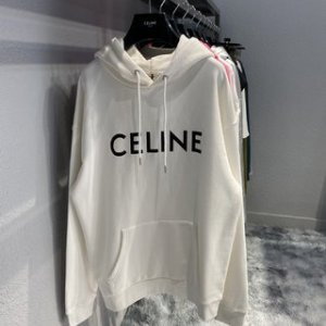 Celine Hoodie Loose Cotton in White
