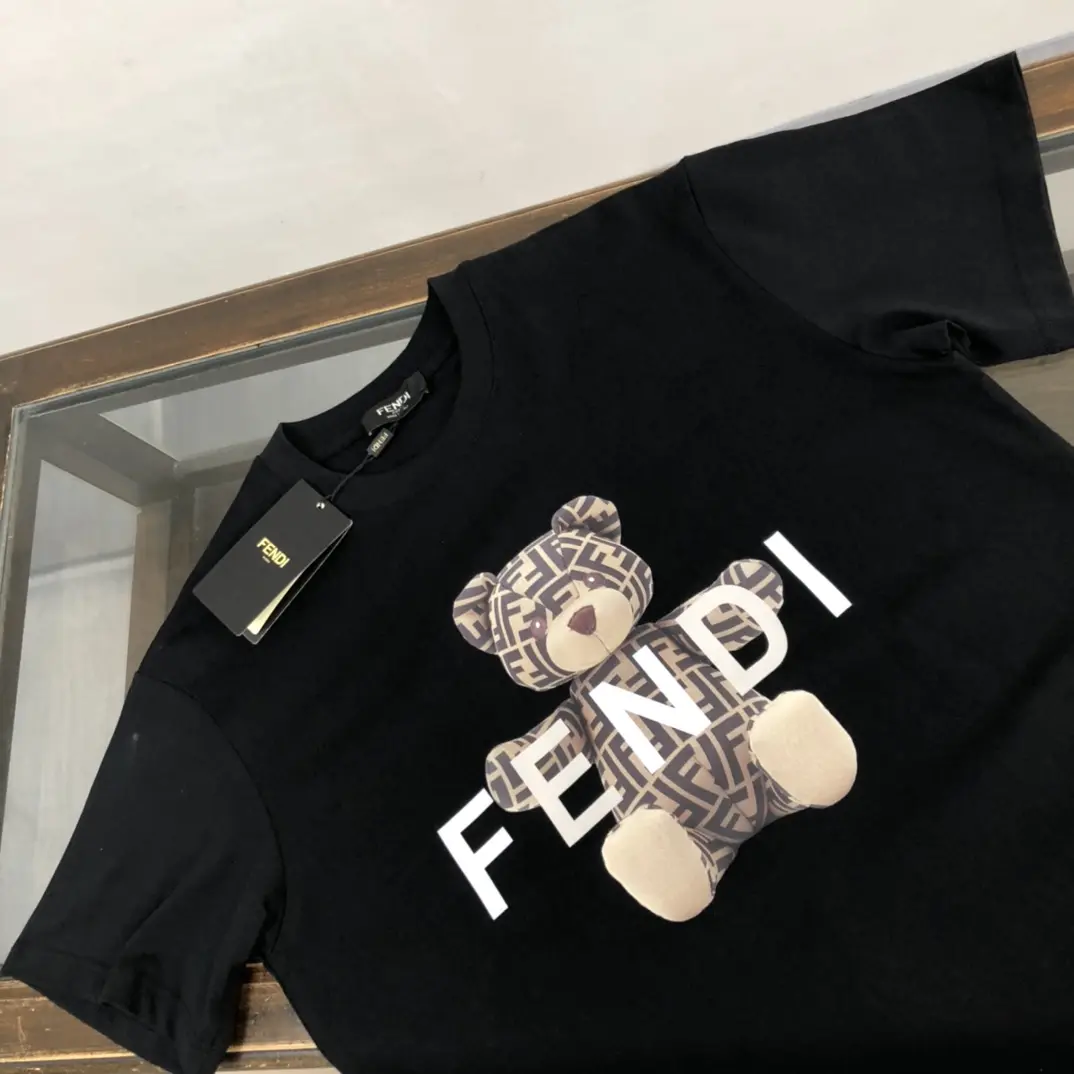Fendi Bear Logo Black T-Shirt - Image 4
