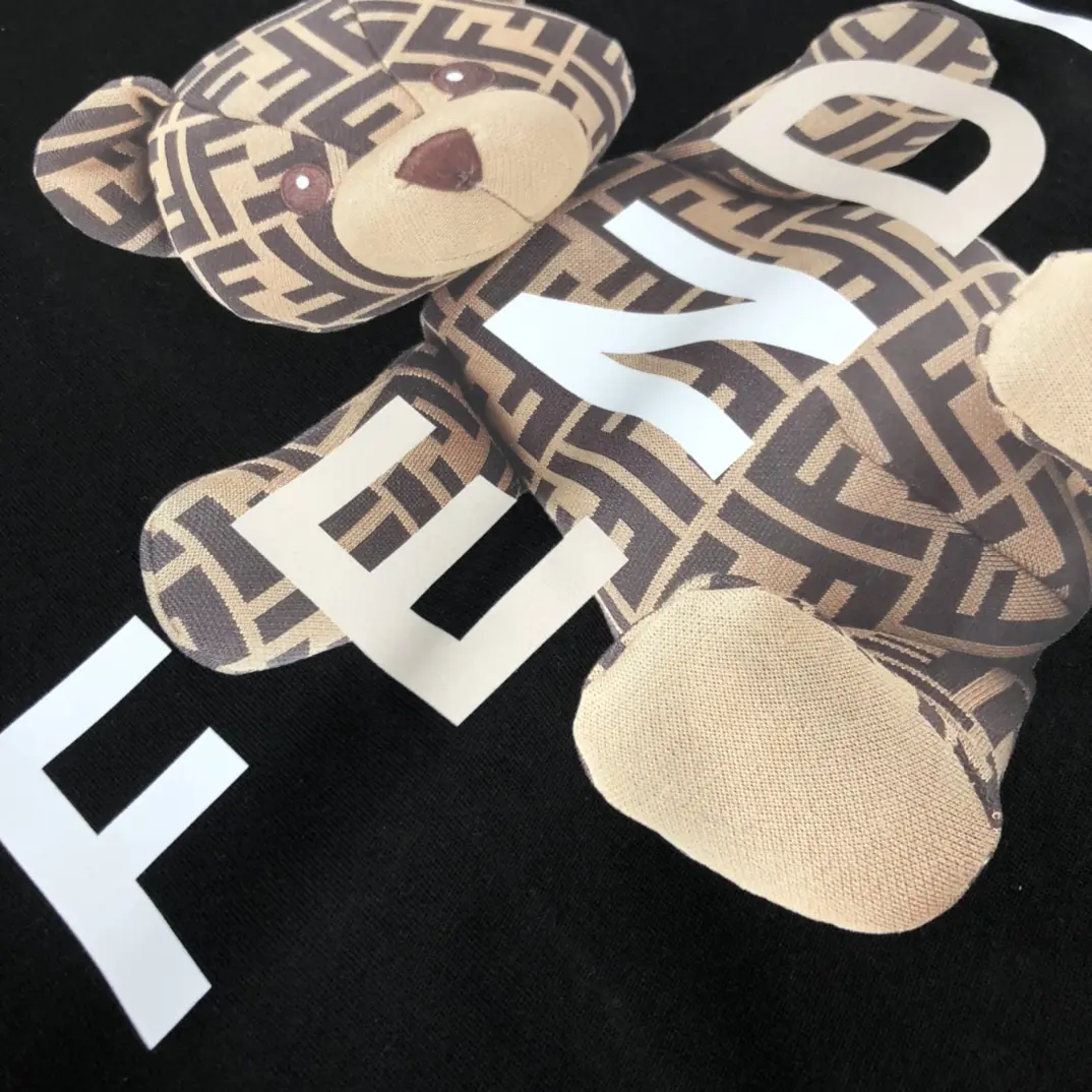 Fendi Bear Logo Black T-Shirt - Image 7