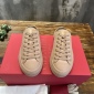 Replica Valentino Garavani - Rose Cannelle Leather Low Top Sneakers