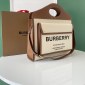 Replica Burberry Two-tone Canvas and Leather Pocket Bag