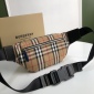 Replica Burberry - Leather-Trimmed Checked Nylon Belt Bag